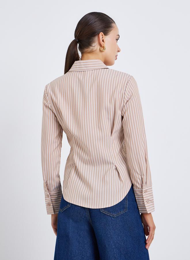 ستايلي قميص مخطط بأكمام طويلة - Image 3